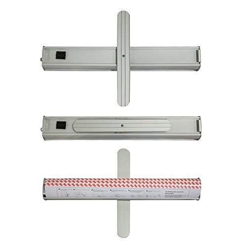 Vispronet Retractable Banner Stand – 24in x 79in Print Holder for 2ft x 6.6ft Signs, Trade Show Display with Aluminum Pole for Promotional Events, Portable Backdrop, Stand Only