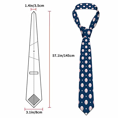 Men's Ties Novelty Tie Necktie for Men Teen Boys Multicolor Tie Party Holiday Thanksgiving Christmas - color: Baseball Blue