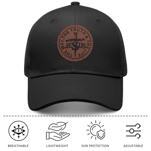 Christian Hats for Men Women Religious Gifts - color: Jesus- Black Mesh