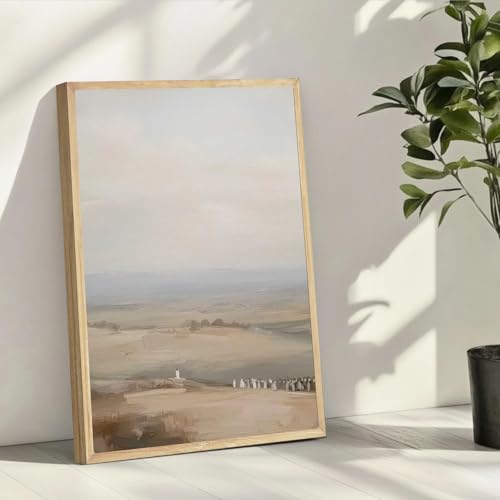 Jesus Wall Art 16x24 Inch – Spiritual Landscape Canvas Print with Light Wood Frame – Christian Jesus and Crowd Painting – Modern Biblical Poster for Living Room, Prayer Room, Church, Office – Religious Gift - color: Jesus and Crowd, size: 16"L x 24"W