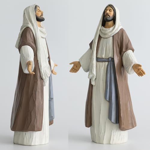 Jesus Christ Statue with Open Arms, Hand Painted Saint Statue Religious Modern Home Decor, Christian Jesus Figurines Religious Gift 12in - size: 12inch