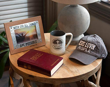 Pavilion Gift Company - Jesus Lovin' People - 9.5" x 7.5" Photo Picture Frame Self-Standing Jesus Faith Religion Religious Desk Home Decor
