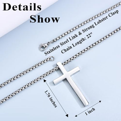 First Communion, Baptism, Confirmation Gifts for Teen Boys Cross Necklaces Religious Joshua Jewelry Easter Birthday - style: Confirmation Gift for Boys