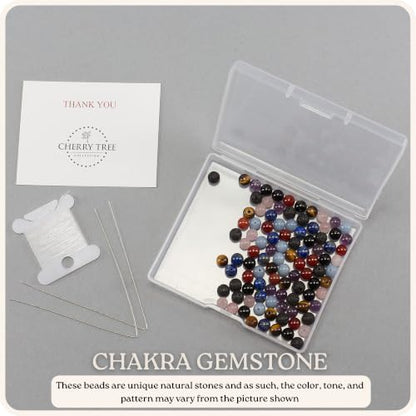 Cherry Tree Collection 100PCS 6mm Chakra Round Bead Craft Kit - color: chakra, size: 6mm