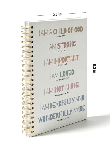 Inspirational Bible Journal Notebook for Kids,Christian Faith Gift for Teen Girl Kids,Bible Study Notebook,Church Notes Journal for Sermons,Positive Affirmations Hardcover Spiral Notebook - color: i am child of the good