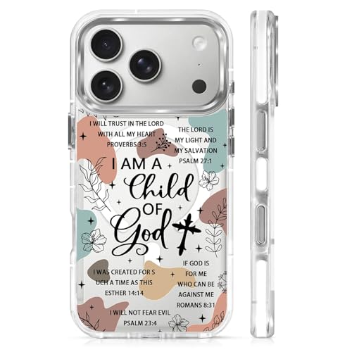 for iPhone 17 Pro/iPhone 18 Pro Case [Compatible with Magsafe],Girls Women Clear Magnetic Case Silicone Shockproof Protective Cover with Pattern Bible Verses - color: Bible Verses, size: iPhone 17 Pro/iPhone 18 Pro