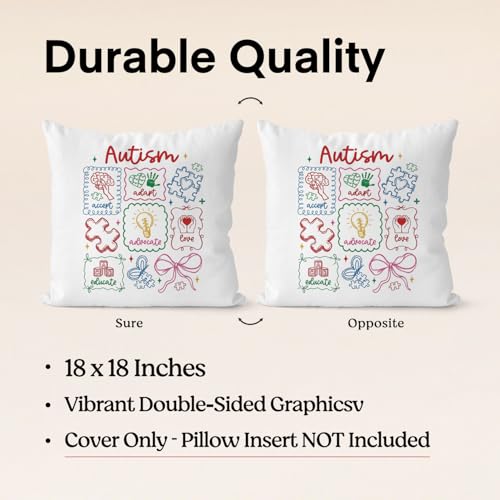 QIYUHOY Autism Awareness Mental Health Throw Pillow Covers, 18x18 Inch - color: 010-motivational