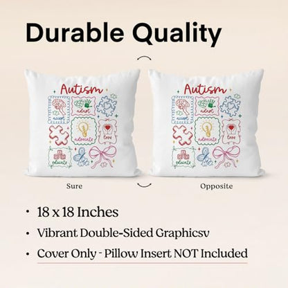 QIYUHOY Autism Awareness Mental Health Throw Pillow Covers, 18x18 Inch - color: 010-motivational