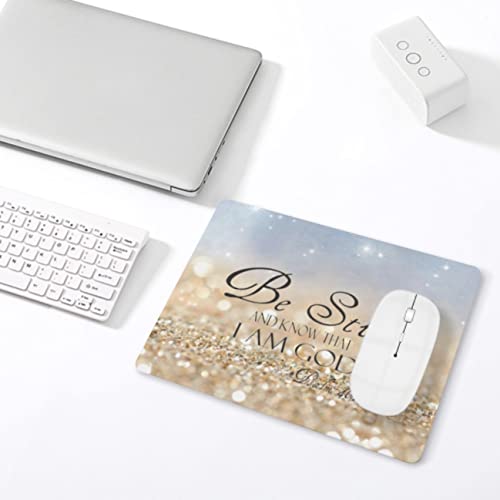Christian Bible Verses Mouse Pad, Square Waterproof Non-Slip Rubber Base MousePad for Office Laptop, 9.5"x7.9"x0.12" Inch (Be Still) - color: S1013