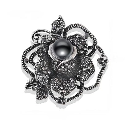 Brooch Pins For Women Fashion Elegant Brooches Lapel Badges Coat Sweater Scarves Shawl Dress Accessory Wedding Party Prom Jewelry - color: Black-Style 1