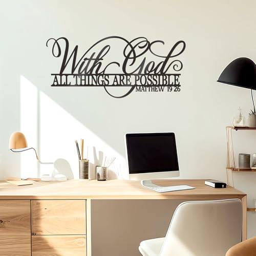 KOYILTD With God All Things Are Possible Signs Wall Decor Bible Wall Art