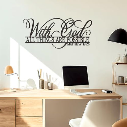 KOYILTD With God All Things Are Possible Signs Wall Decor Bible Wall Art