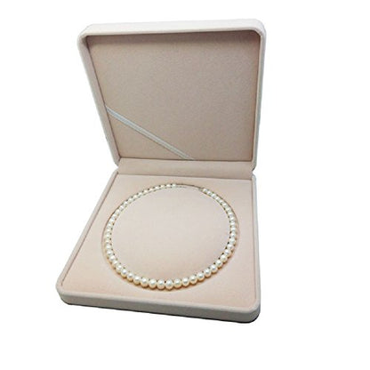 Jewelry Set Velvet Box Necklace Earring Ring Necklace Bracelet Gift Display Case Wedding Jewelry Storage Holder (Beige for Pearl Necklace) - color: Beige for Pearl Necklace