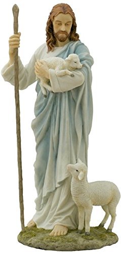US 11.38 Inch Jesus The Shepherd Decorative Figurine, Pastel Color