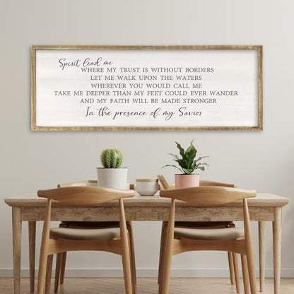 RLWangChao Spirit Lead Me Wall Art, 32×12 Inch Wood - color: Spirit Lead Me (Wood), size: 32"L x 12"W