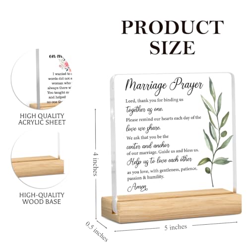 Wedding Gifts for Couples 2026, Bridal Shower Gifts for Bride to Be, Marriage Prayer Plaque, Married Couples Anniversary, Marriage Blessing Gifts, Bride, Groom - Mr & Mrs - color: Marryprayer