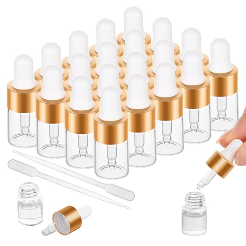 20 Pack 2ml Mini Dropper Bottle for Cuticle Oil - size: 2ml