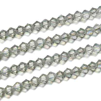 250pcs Czech 6mm (0.24 Inch) Faceted Bicone Crystal Glass Beads Spacer Bulk Light Green Shimmer - color: Light Green Shimmer, size: 6mm - 250pcs