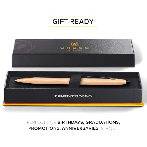 Cross Classic Century Brushed Rose-Gold PVD Ballpoint Pen, Black Ink - color: Brushed Rose Gold