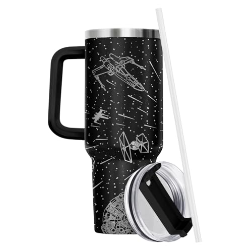 34HD Space Galaxy Sci Fi Falcon 40 oz Tumbler with Handle, Birthday Present - color: Movie 1