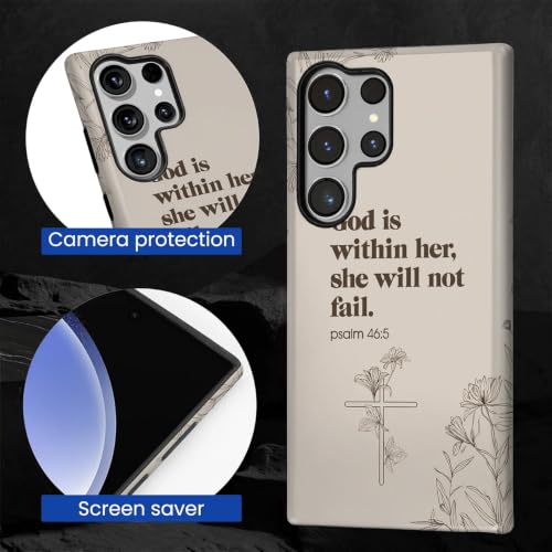 Compatible with Samsung Galaxy S24 Ultra Full Body Matte Case Hard Shell Shockproof Screen Lens Protection for Girl Boy Cute Pattern Christian Bible Verse Religious Scripture Jesus - color: Christian Bible Verse Religious Scripture Jesus, size: Samsung Ga