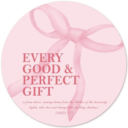 Pink Bow Christian Round Mouse Pad, Bible Verse Mousepad - color: Pink Bow
