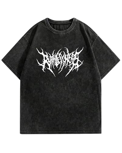 BAPHITY Mens Streetwear Crew Neck Cotton Graphic T Shirt - color: Black Vine, size: Large