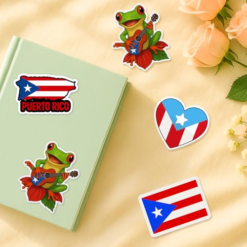 4 Pcs Puerto Rico Stickers - Waterproof Vinyl Puerto Rican Flag Decals - color: Puerto Rico Sticker