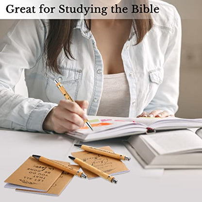 Fuutreo 40 Pcs Christian Gift Set Bible Verse Prayer Journals Bible Pens