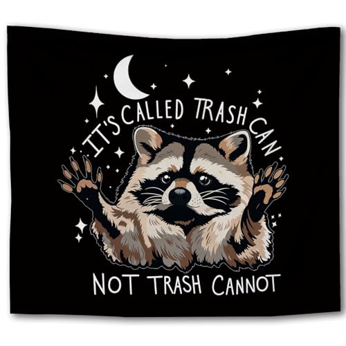 Foritho Funny Raccoon Tapestry, Humorous Raccoon Meme Witchy Tapestry Wall Hanging, Sarcastic Trash Panda Animal Wall Tapestries for Bedroom Living Room Home Decor, 50x60 Inch - color: Color 02