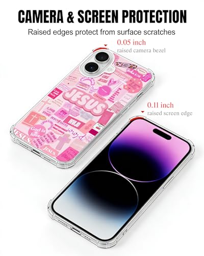 Pink Christian Aesthetic Phone Case Compatible with iPhone 17, Jesus Affirmation Verses Phone Cover for iPhone 17 - color: Pink Aesthetic