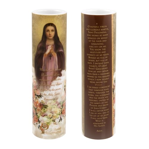St Philomena LED Flameless Devotional Prayer Candle