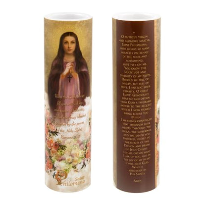 St Philomena LED Flameless Devotional Prayer Candle