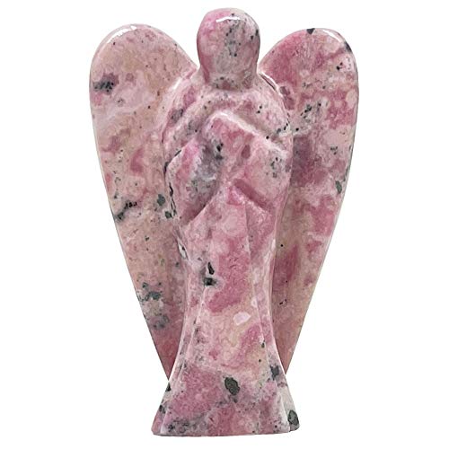 Nelson Creations 2 Inch Pink Peruvian Rhodonite Guardian Angel Figurine - color: Rhodonite - Pink Peruvian