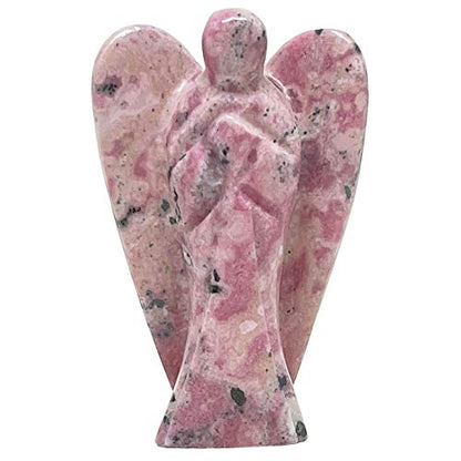Nelson Creations 2 Inch Pink Peruvian Rhodonite Guardian Angel Figurine - color: Rhodonite - Pink Peruvian