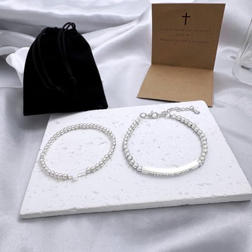Silver Religious Bracelets for Women Christian Bible Verse Bracelet