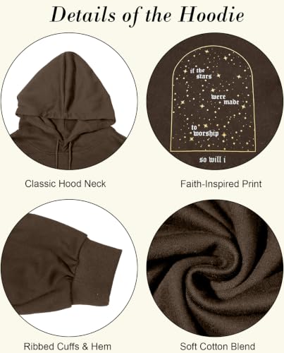 Christian Hoodie for Men Bible Verse Sweatshirt Faith Cross Hoodie - color: Brown01, size: X-Large