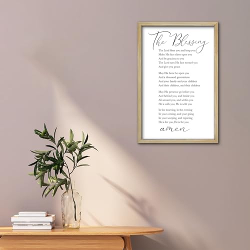 RLWangChao The Blessing Bible Verse Wall Art, 16"×11", Wood - color: The Blessing (Wood), size: 16"L x 11"W