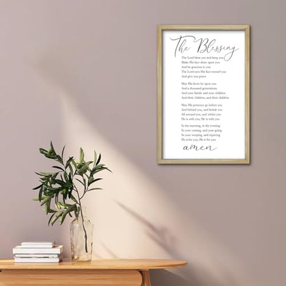RLWangChao The Blessing Bible Verse Wall Art, 16"×11", Wood - color: The Blessing (Wood), size: 16"L x 11"W