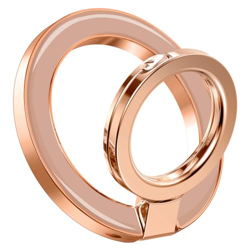 GVIEWIN Magnetic Phone Ring Holder, Compatible with MagSafe Phone Grip - color: Clear/Brown