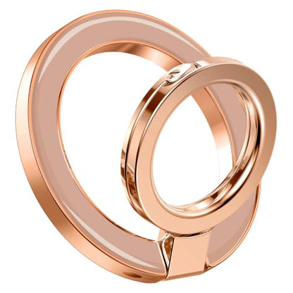 GVIEWIN Magnetic Phone Ring Holder, Compatible with MagSafe Phone Grip - color: Clear/Brown