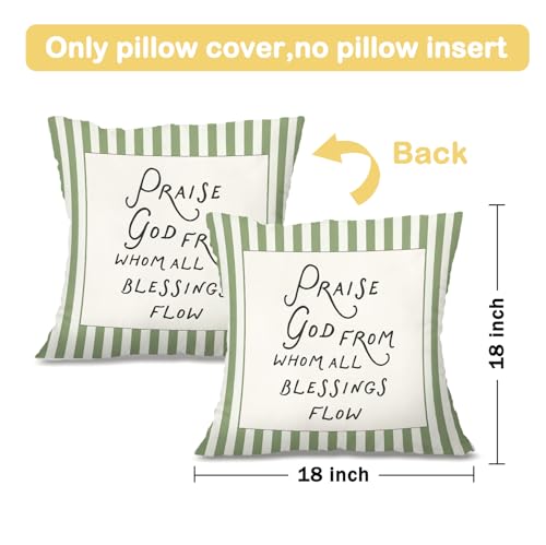 Christian Nursery Decor Pillow Covers 18x18,Bible Verse Pillow Cover - color: Flow