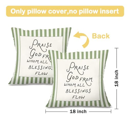 Christian Nursery Decor Pillow Covers 18x18,Bible Verse Pillow Cover - color: Flow