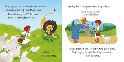 David and Goliath: A Delightful First Introduction to the Bible Story with Charming Illustrations, Simple Text, and QR Code for Audio Reading (Little Board Books)