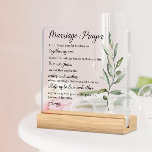 Wedding Gifts for Couples 2026, Bridal Shower Gifts for Bride to Be, Marriage Prayer Plaque, Married Couples Anniversary, Marriage Blessing Gifts, Bride, Groom - Mr & Mrs - color: Marryprayer