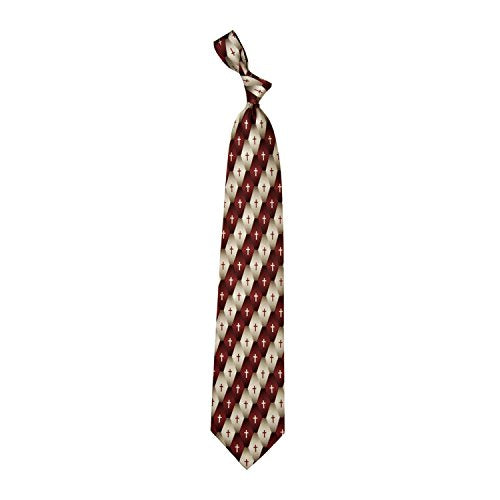 Eagles Wings Men's Finely Crafted Inspirational Necktie - Gradient Pattern Cross(Burg)