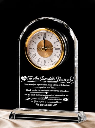 Nurse Gifts for Women, Nurses Week Appreciation Glass Clock - color: Nurse Gift
