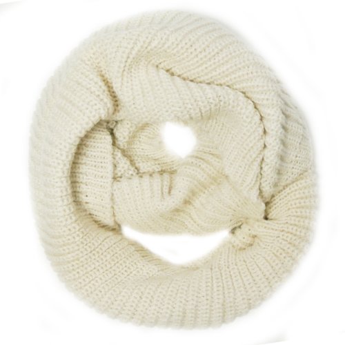 Wrapables Thick Knitted Winter Warm Infinity Scarf - color: Cream