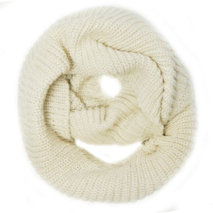 Wrapables Thick Knitted Winter Warm Infinity Scarf - color: Cream