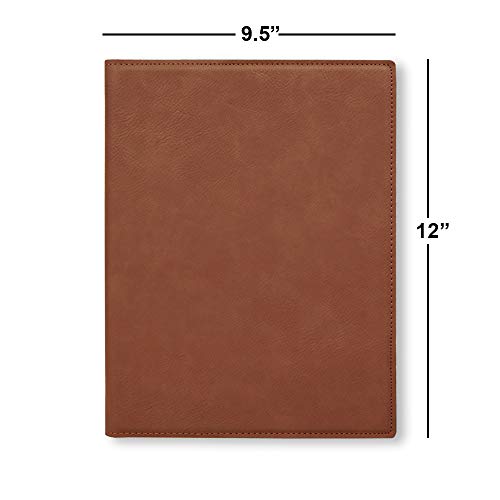 Large 9.5" X 12" Portfolio Notepad, Christian Cross, Personalized Engraving Included (Dark Brown) - color: Dark Brown, size: Large 9.5 X 12